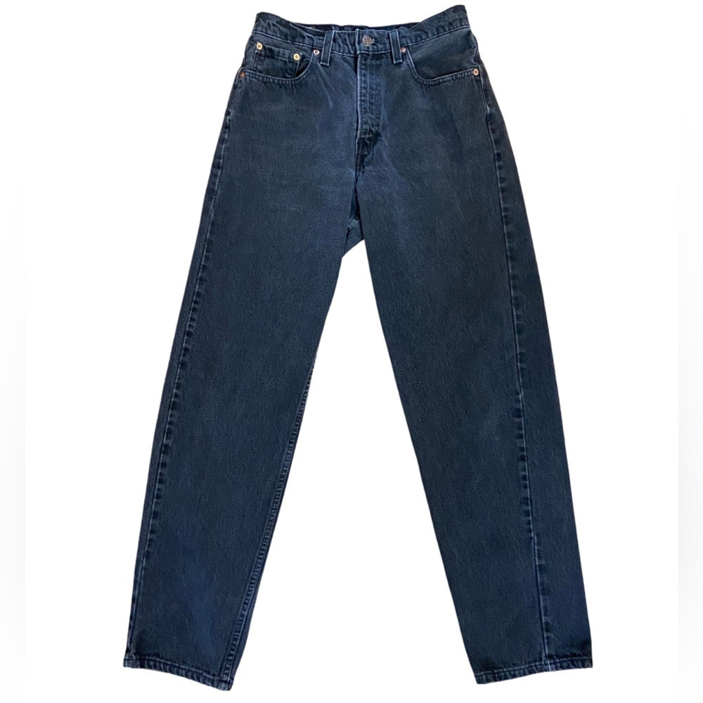 Vintage Black Levi Loose Fit Straight Leg Jean 8 MED